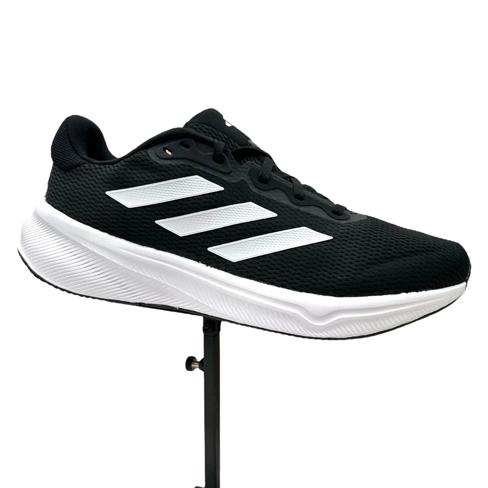 adidas Mens Response Running Shoe Size 9 Black/White Lace up Sneakers IH6007‎
