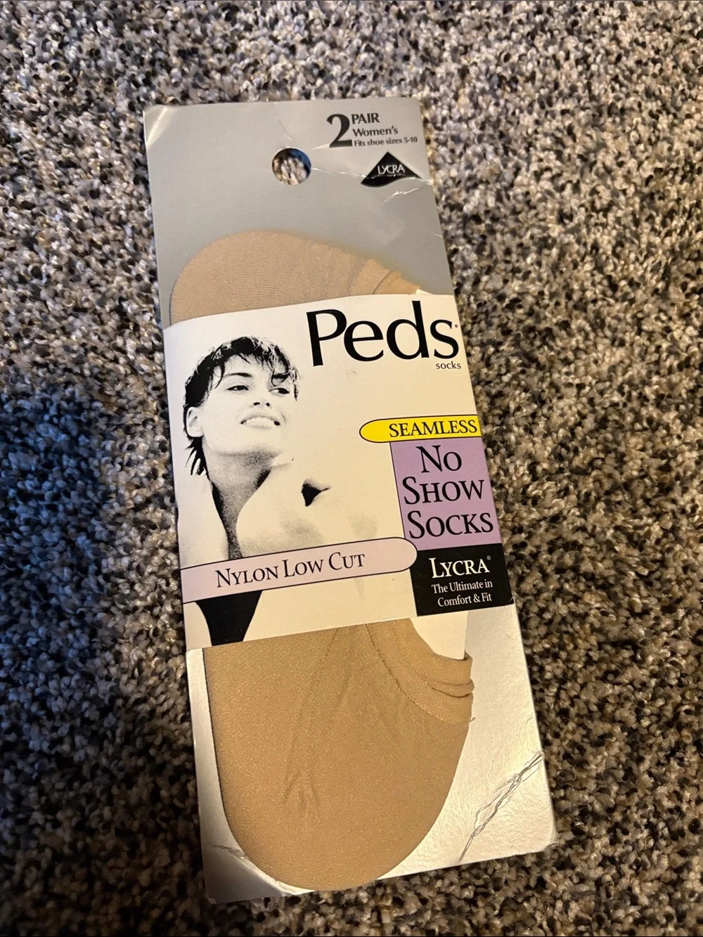 Women's No Show Seamless Nylon Low Cut Socks — Beige