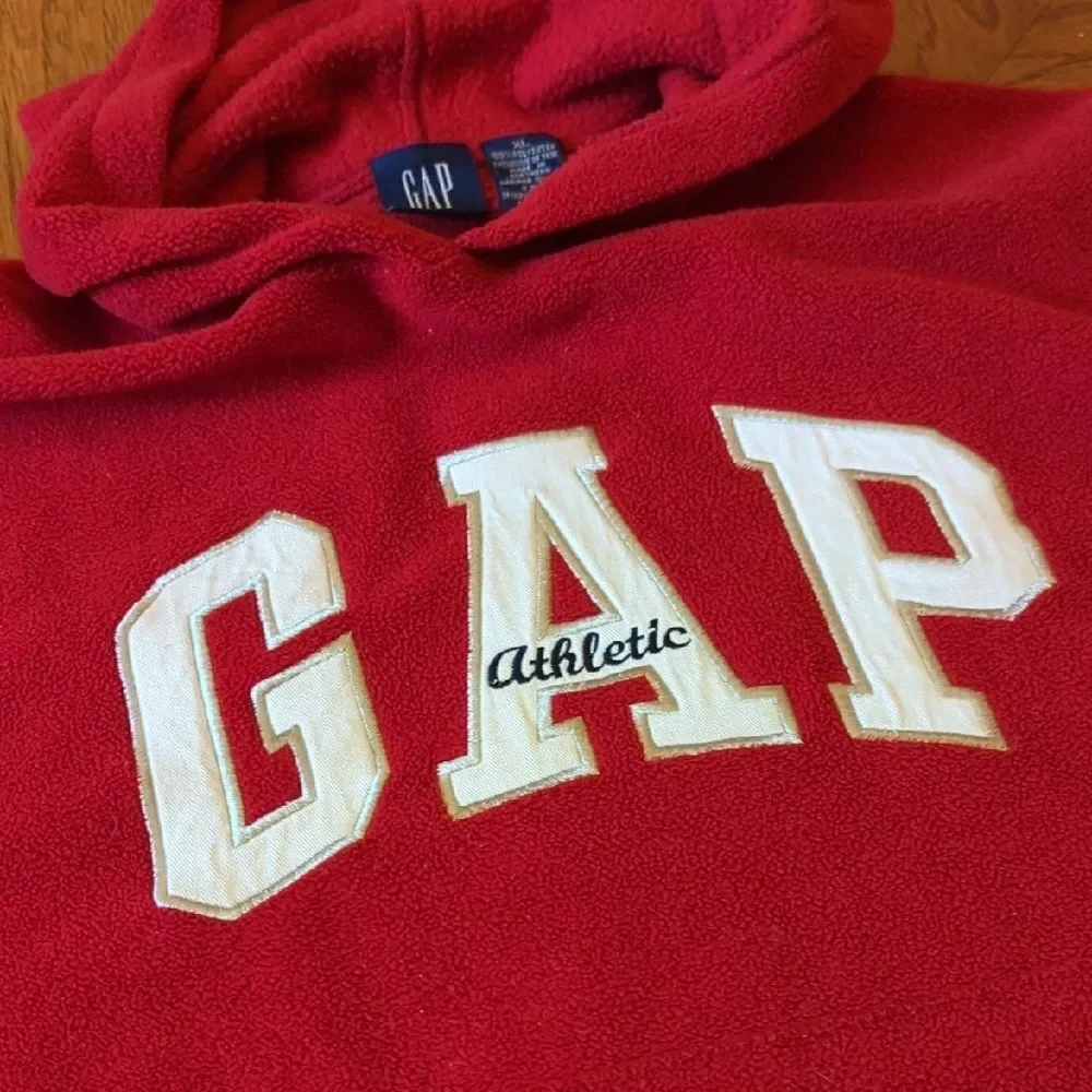 Y2K GAP Red Retro Fleece Hoodie
