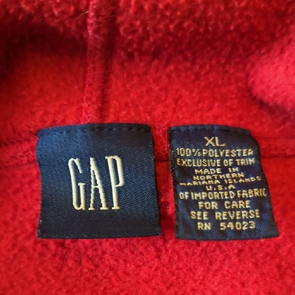 Y2K GAP Red Retro Fleece Hoodie