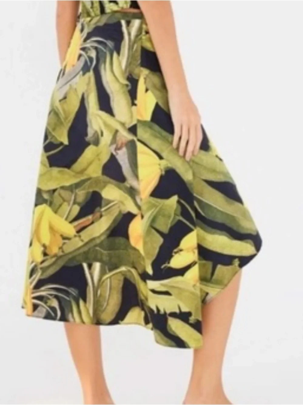 FARM Rio Banana Craze Print High-Low Skirt