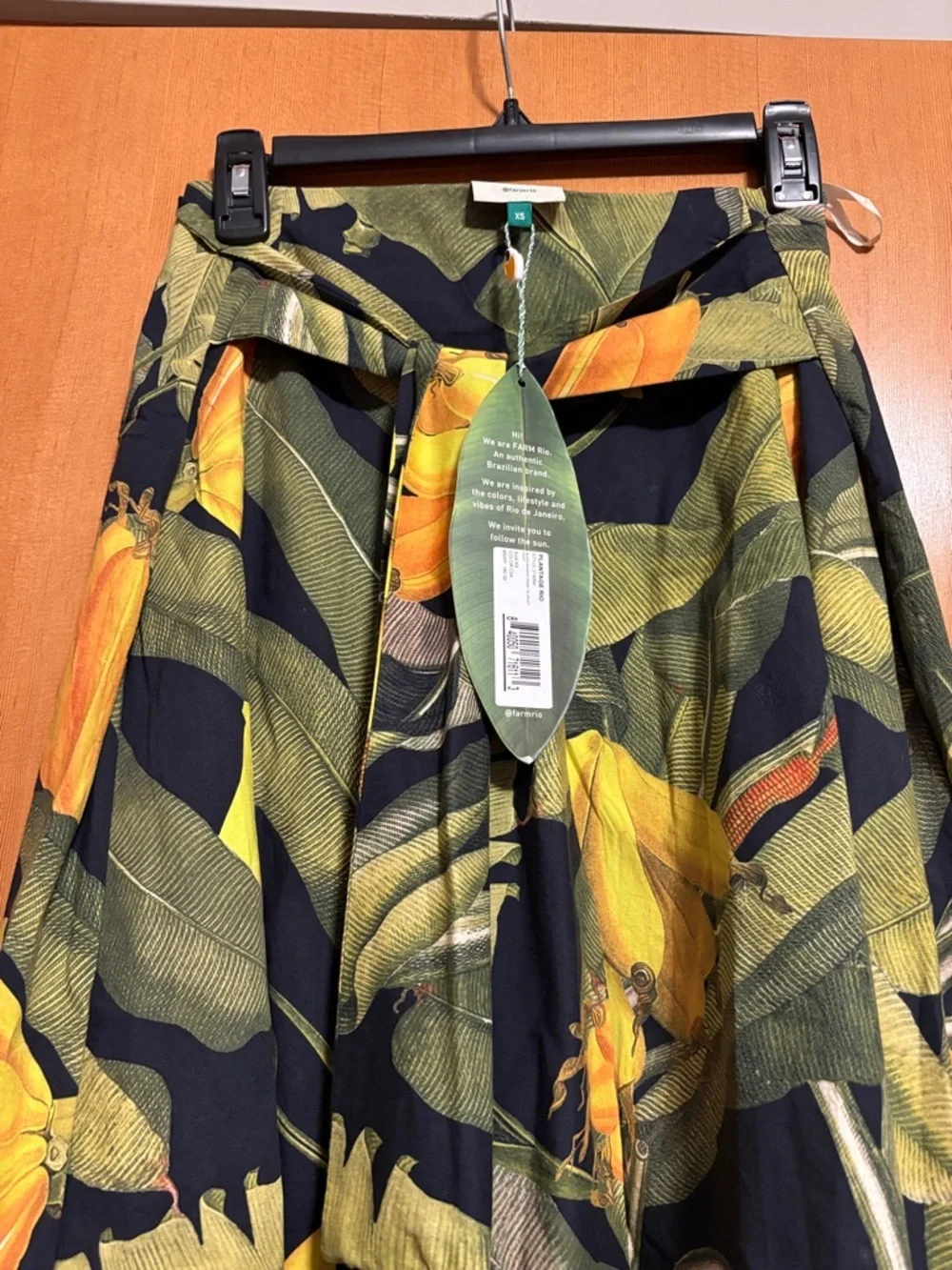 FARM Rio Banana Craze Print High-Low Skirt