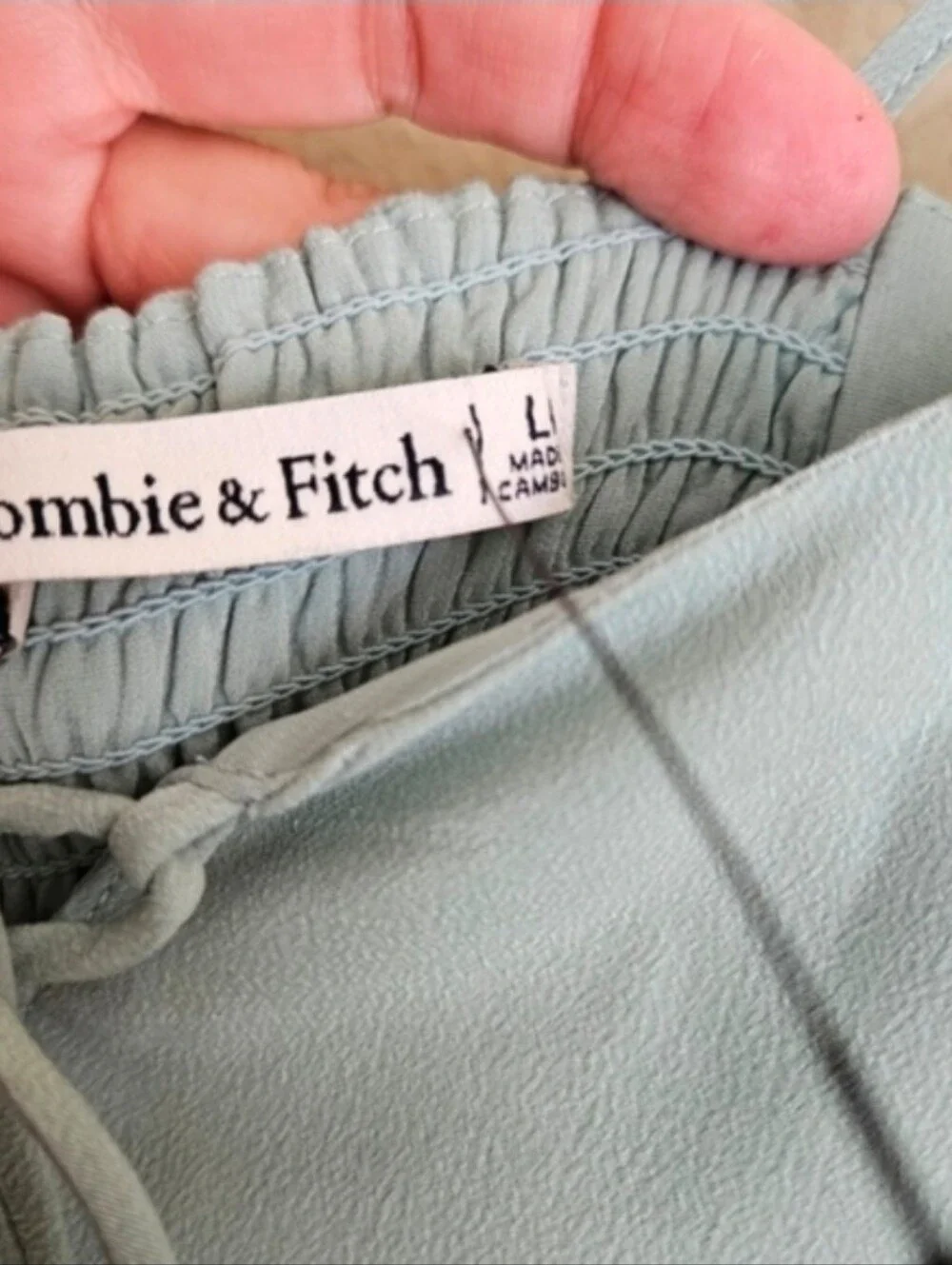 Ambercrombie & Fitch Maxi Dress Large Sage Green Minimalist Coastal Wedding