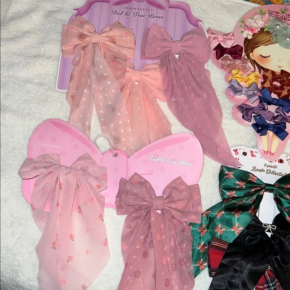 Sweet Bow Set with Pink and Black Bows