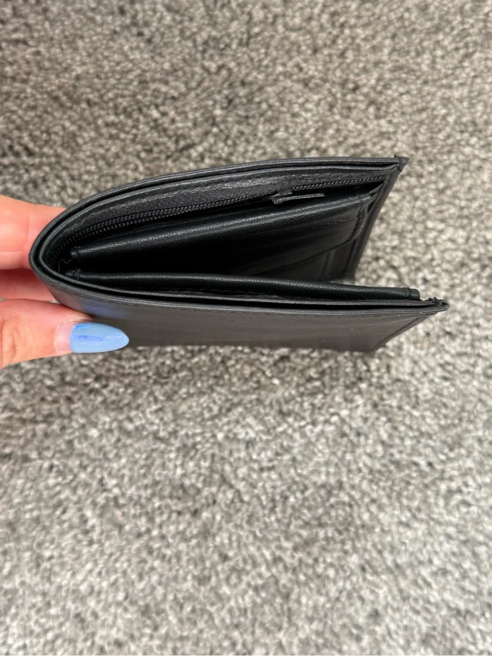 Black Leather Texas Stallion Bi-Fold Wallet