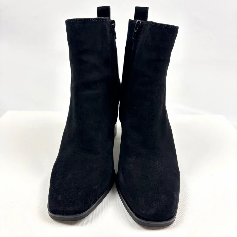 Giani Bernini Brigittef Black Suede Ankle Boots Block Heel Size 10M