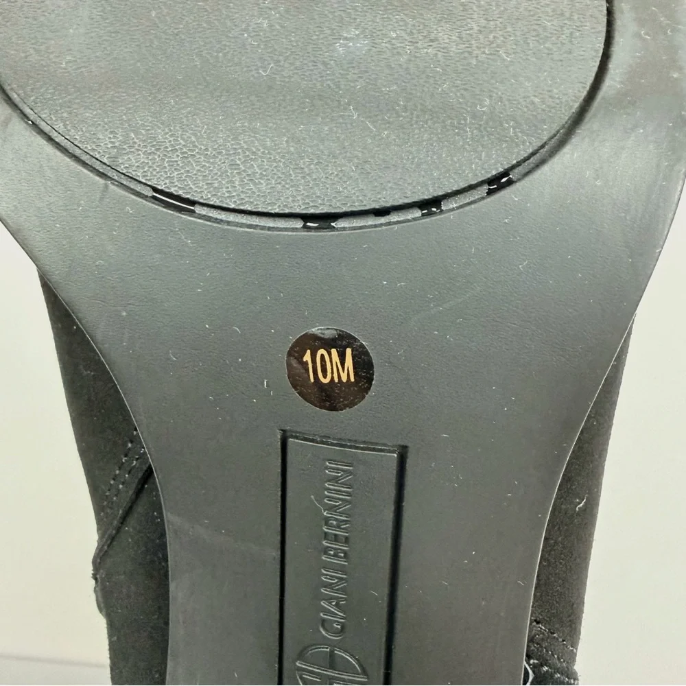 Giani Bernini Brigittef Black Suede Ankle Boots Block Heel Size 10M