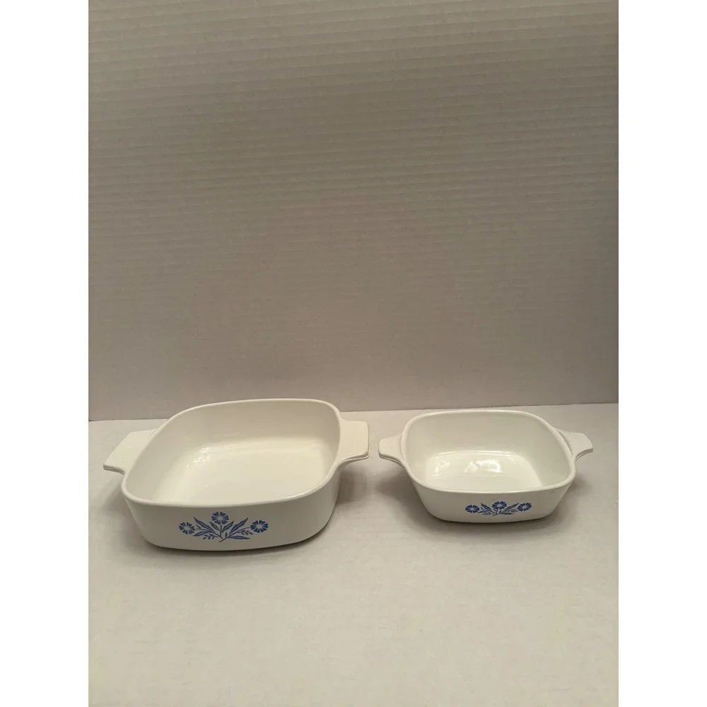 Vintage Corning Ware Cornflower Blue 1 Quart A-1-B and P-41 Petite Pan Set