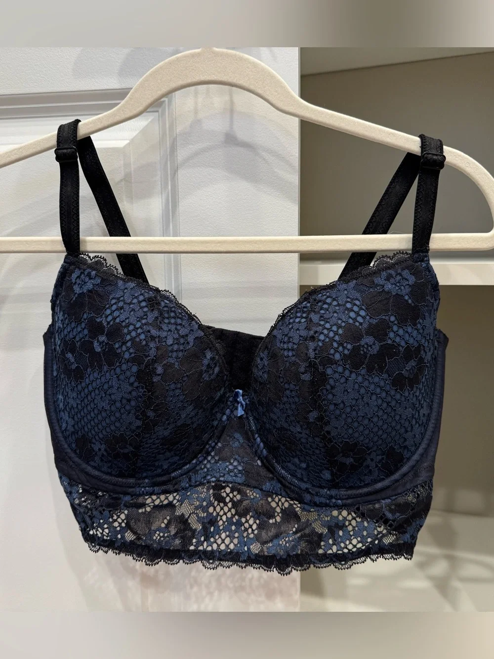 Adore Me Blue & Black Pacchi Contour Bra, Size 34G