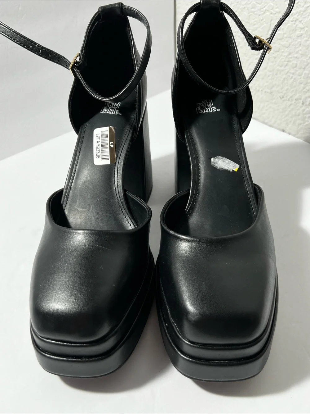 Wild Fable Black Platform ankle straps Mary Jane Chunky Heel Pumps Size 8.5 NWOT