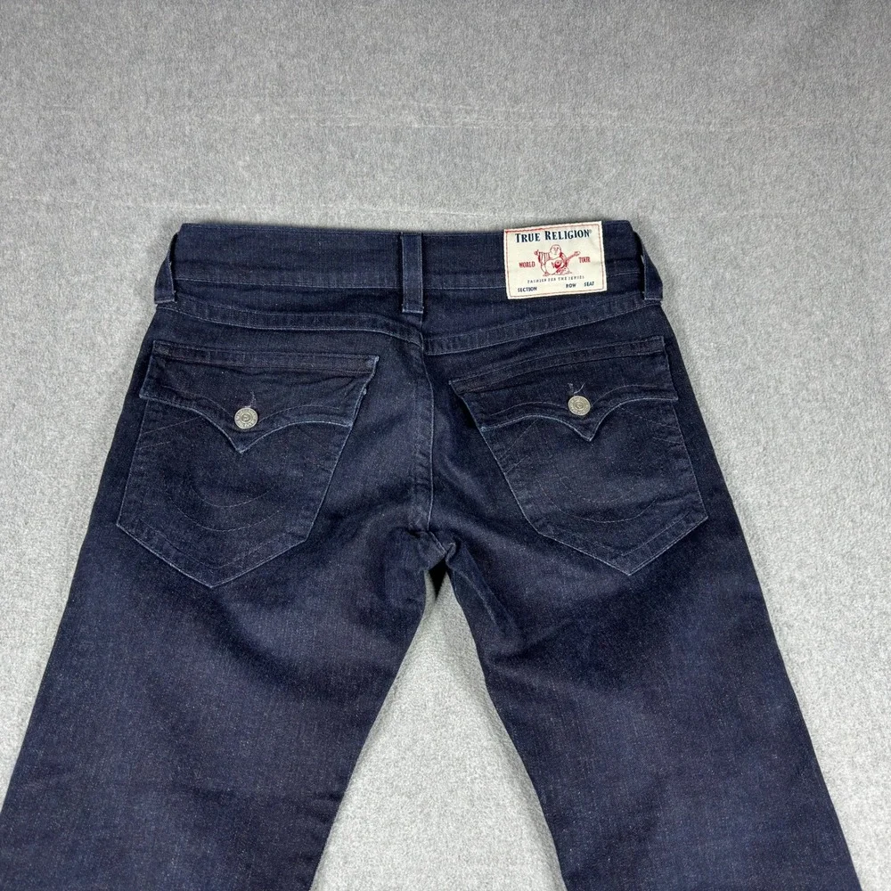 True Religion Rocco Jeans Mens 32 Fits 34x34 Dark Wash Relaxed Skinny