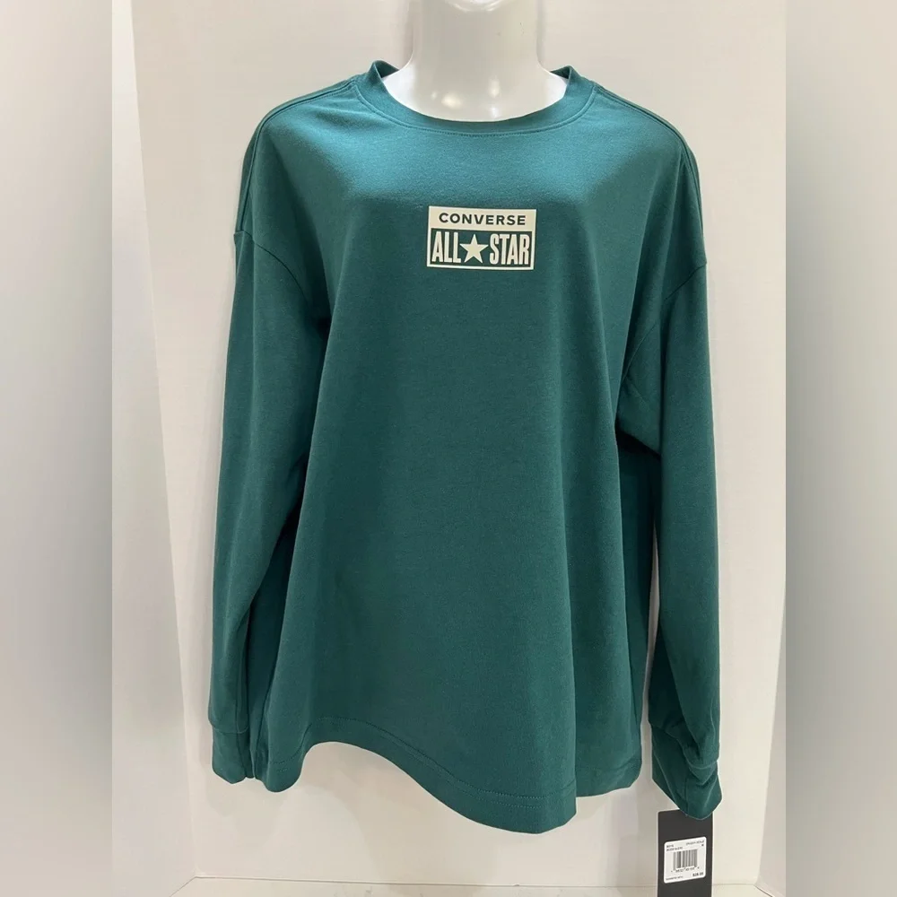 Converse Green Crewneck Sweater with Relaxed Fit