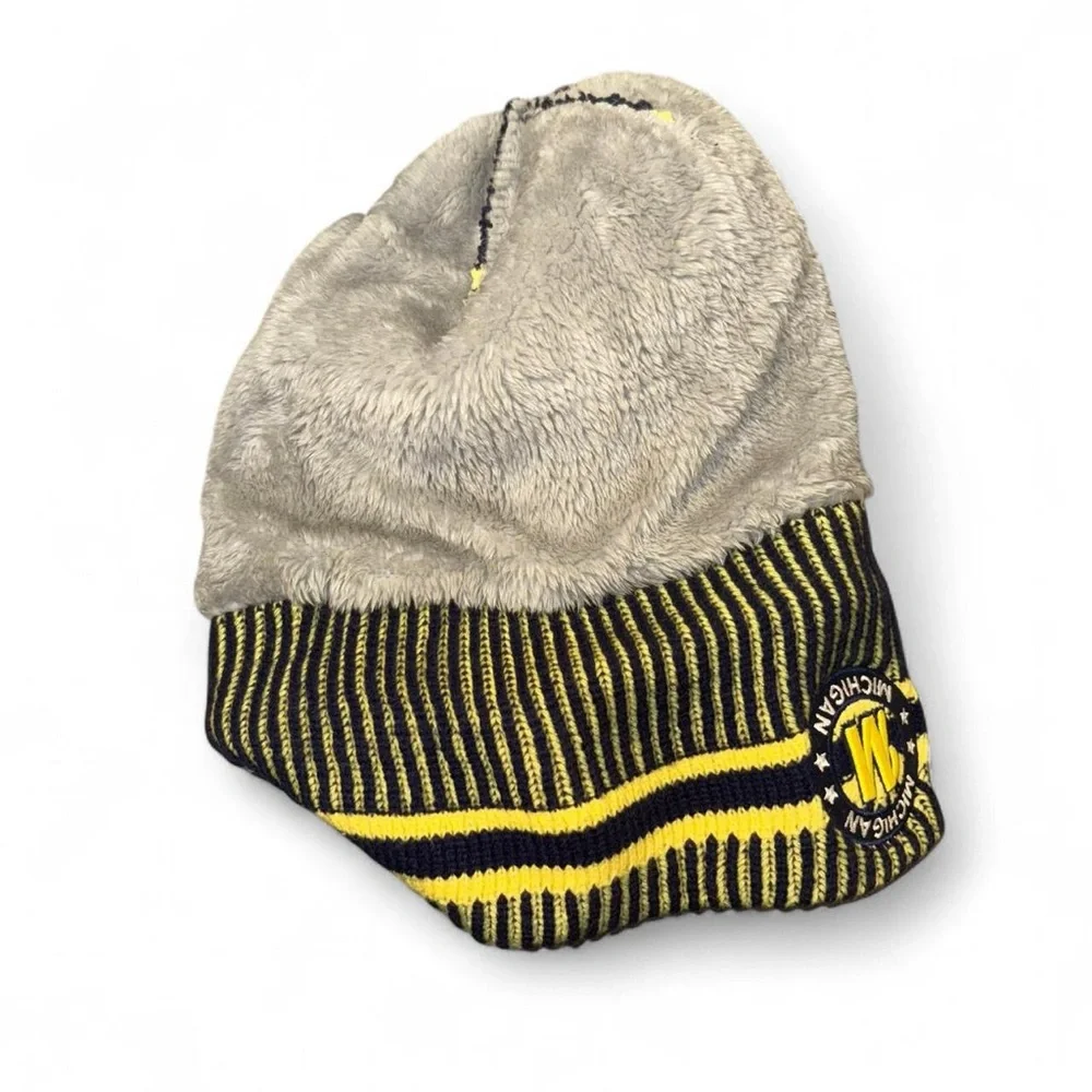 Striped Michigan Beanie