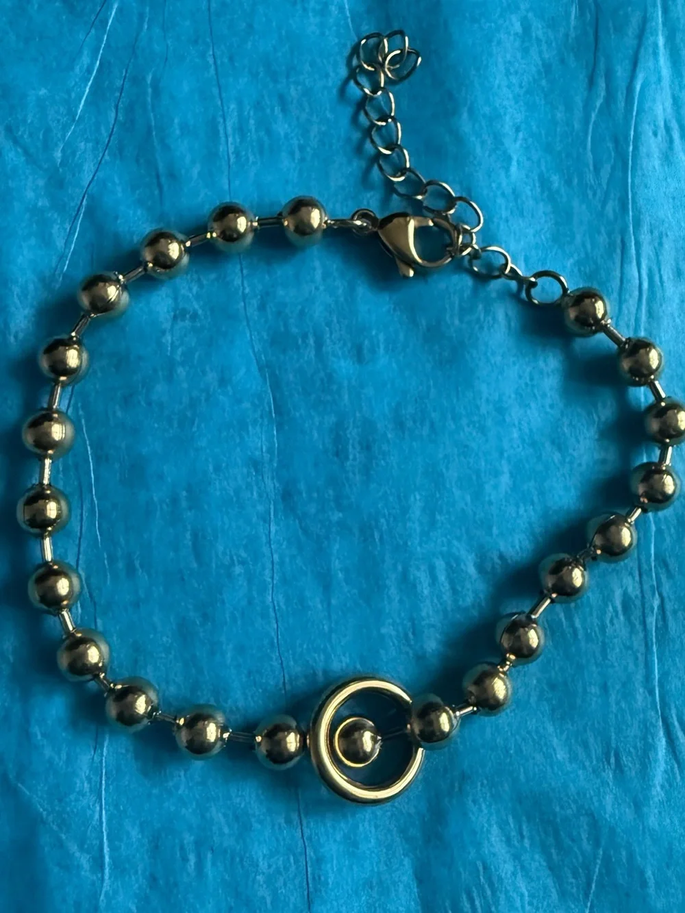 Gold Beaded Circle Accent Bracelet - Women Jewelry