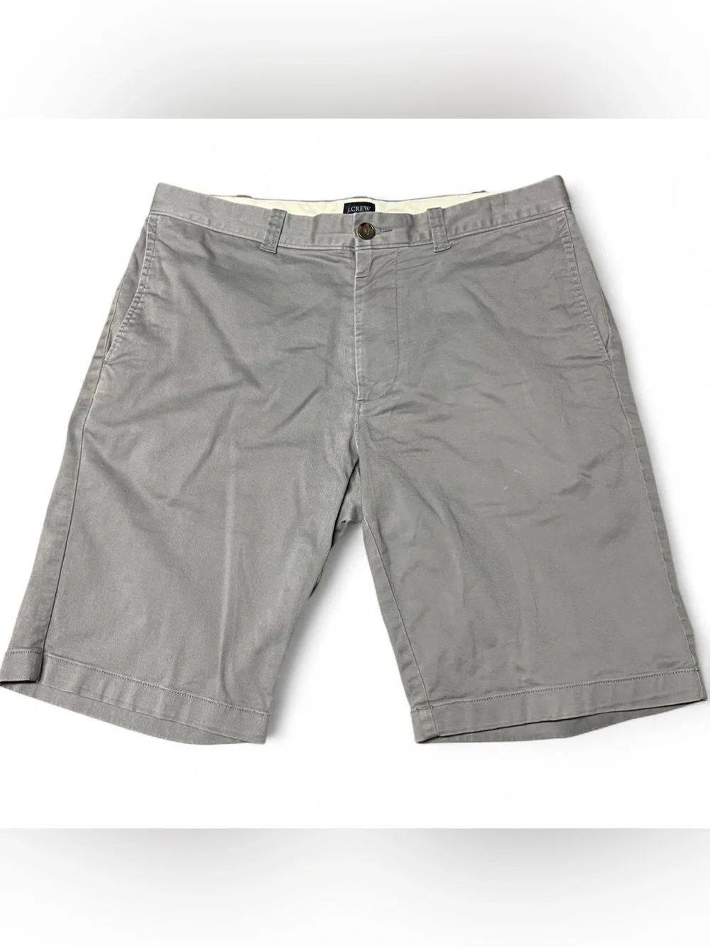 J.Crew Mens 11 Inch Inseam Chino Shorts Size 32 Light Gray Cotton Casual Summer