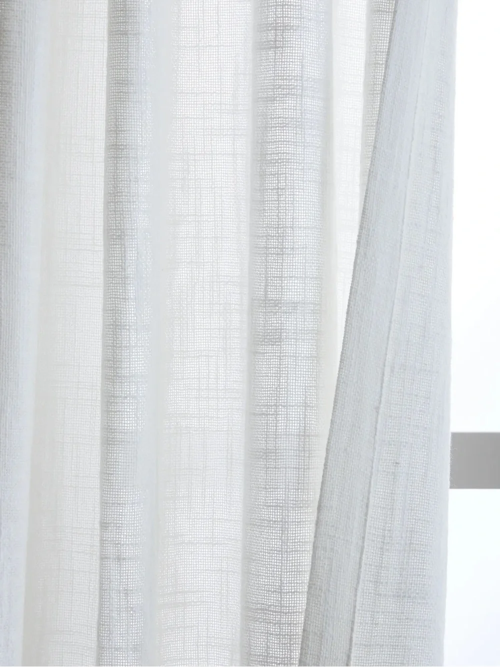 NWT QUINCE Set Of 2 48x108 Cotton Sheer Curtains White 8973