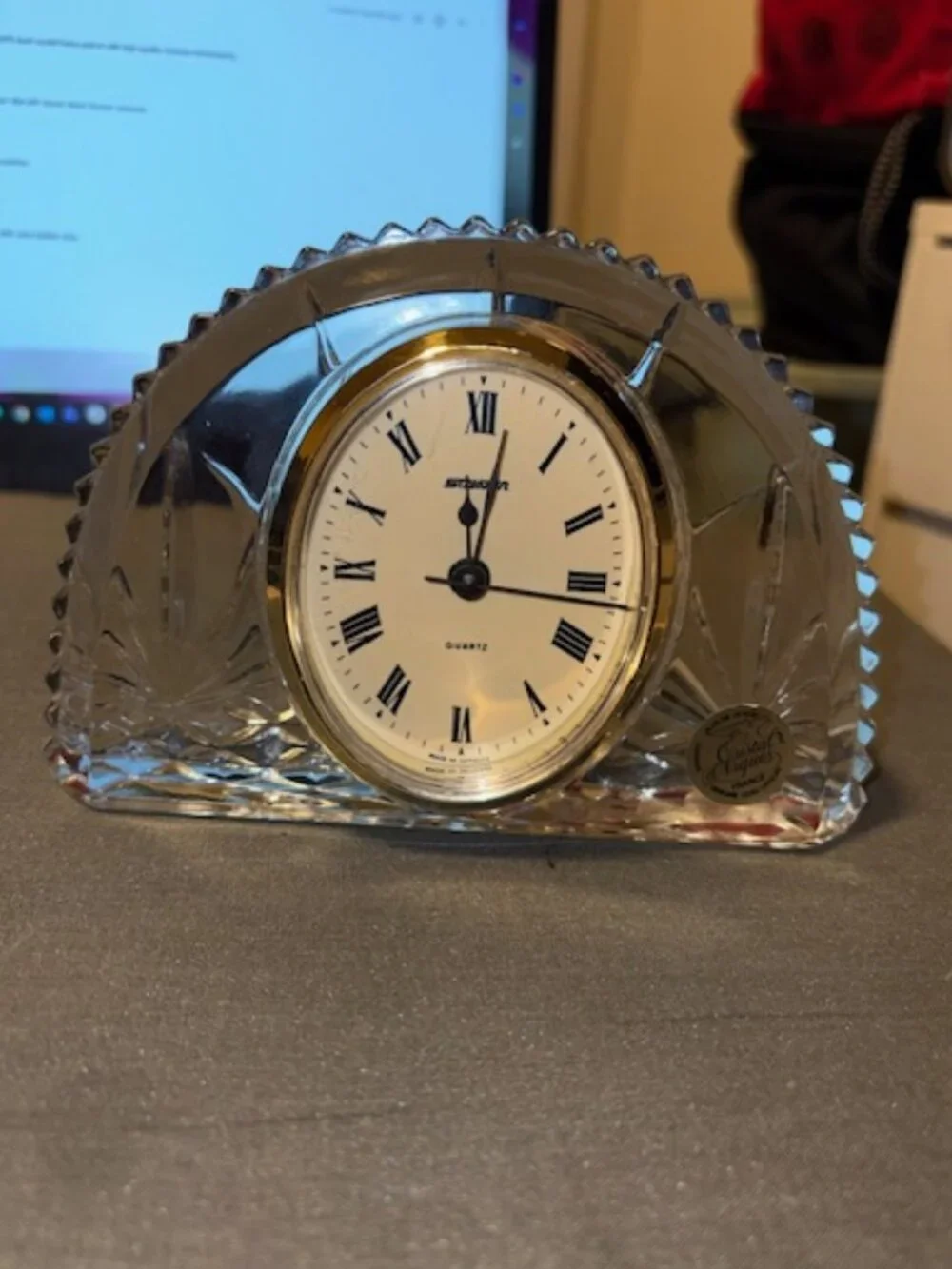 ✨ STUNNING VINTAGE CRYSTAL MANTEL CLOCK ✨