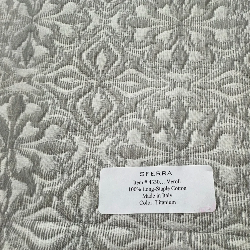 Sferra Veroli Standard Sateen Boudoir Titanium Flange 16x12 Brand NWT Italy
