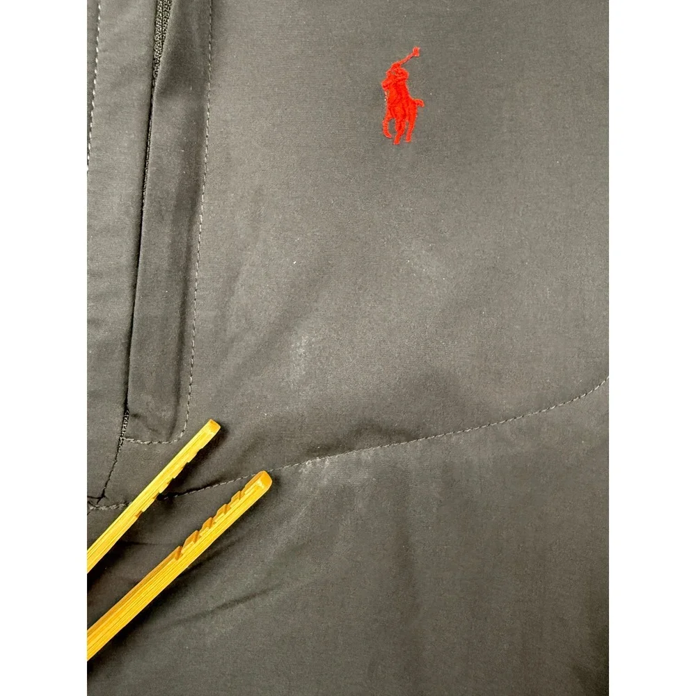 VTG Y2K Polo Ralph Lauren Polartec Fleece Jacket Men XXL Navy Gray Full Zip Hood