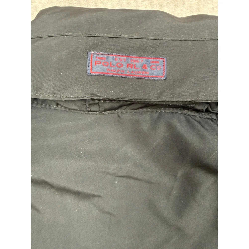 VTG Y2K Polo Ralph Lauren Polartec Fleece Jacket Men XXL Navy Gray Full Zip Hood