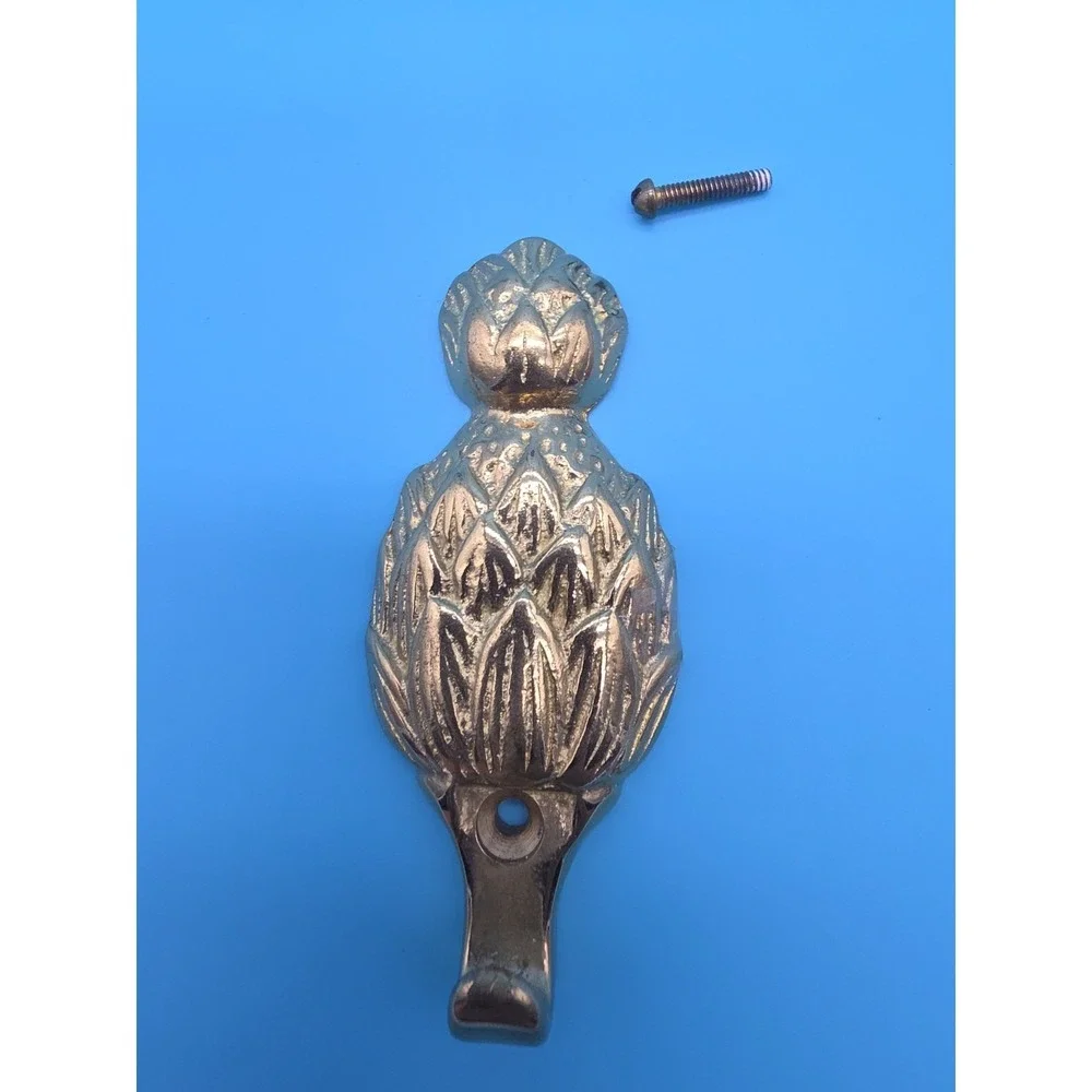Brass Pineapple Wall Hanger Hook  The Bombay Company 3.5