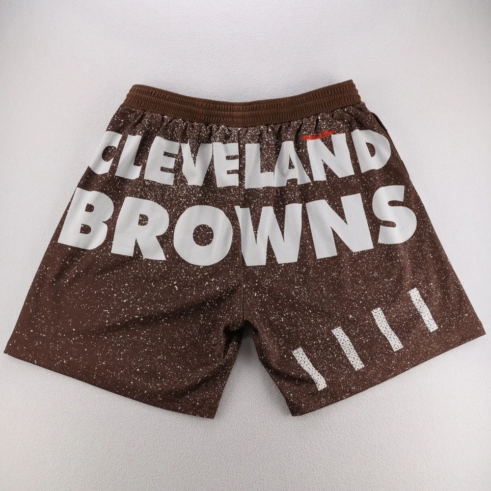 Mitchell & Ness Cleveland Browns NFL Mesh Shorts Brown White Men 3XL Brownie Elf