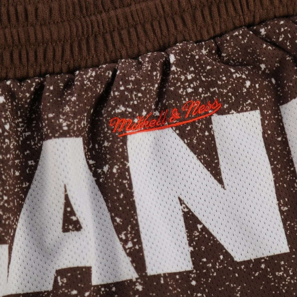 Mitchell & Ness Cleveland Browns NFL Mesh Shorts Brown White Men 3XL Brownie Elf