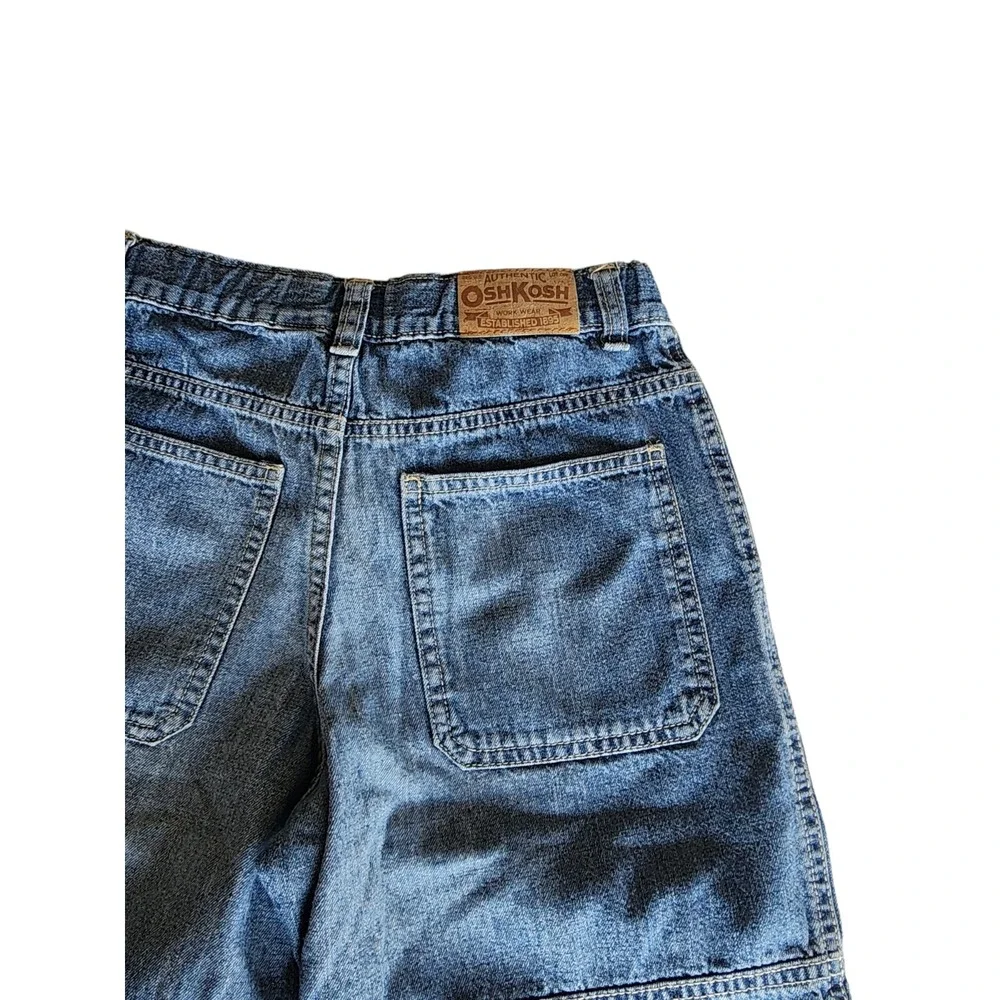 OshKosh Denim Jean Shorts Adustable Elastic Waist‎ Boy's Size 7X