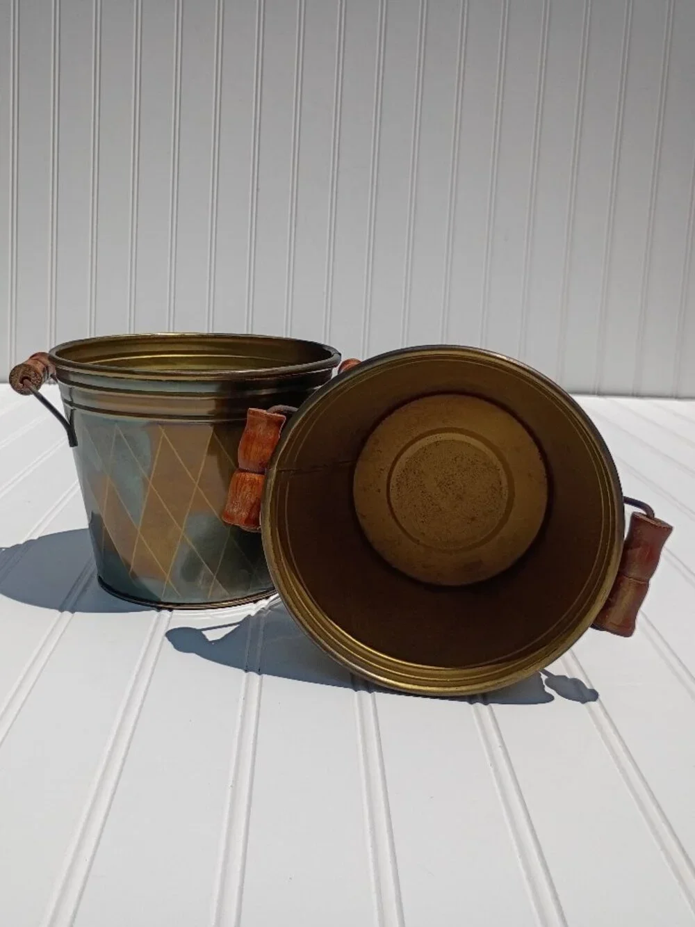 Brass Planters pair matching