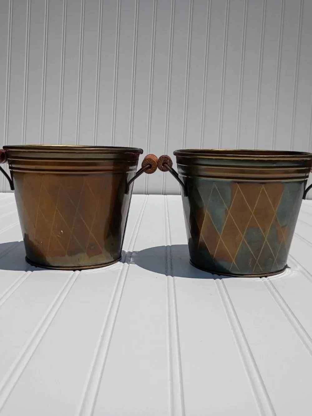 Brass Planters pair matching