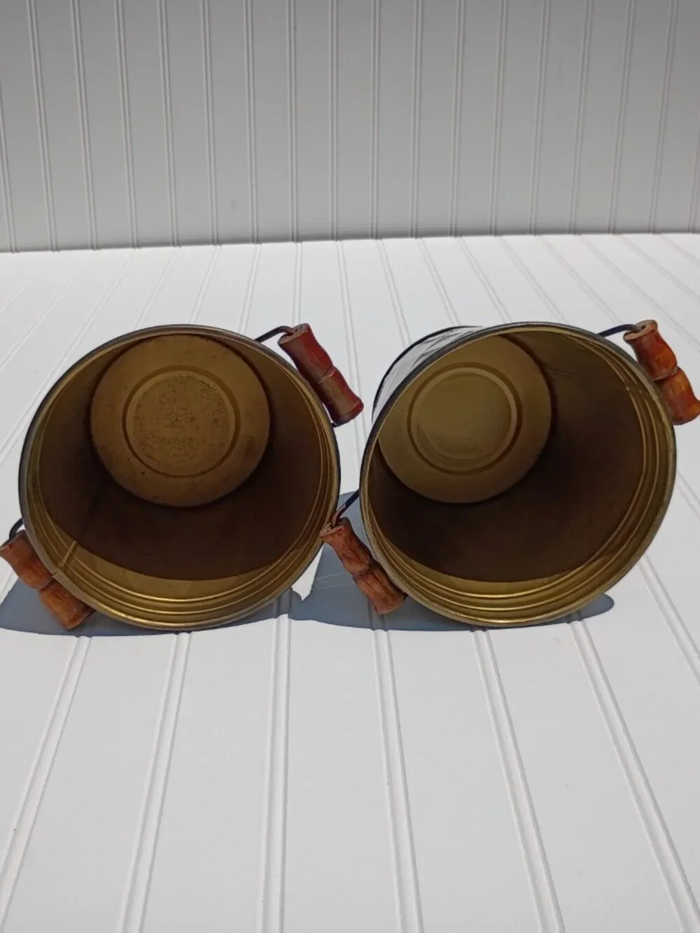 Brass Planters pair matching