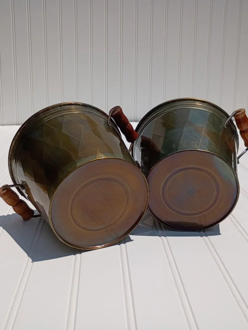Brass Planters pair matching