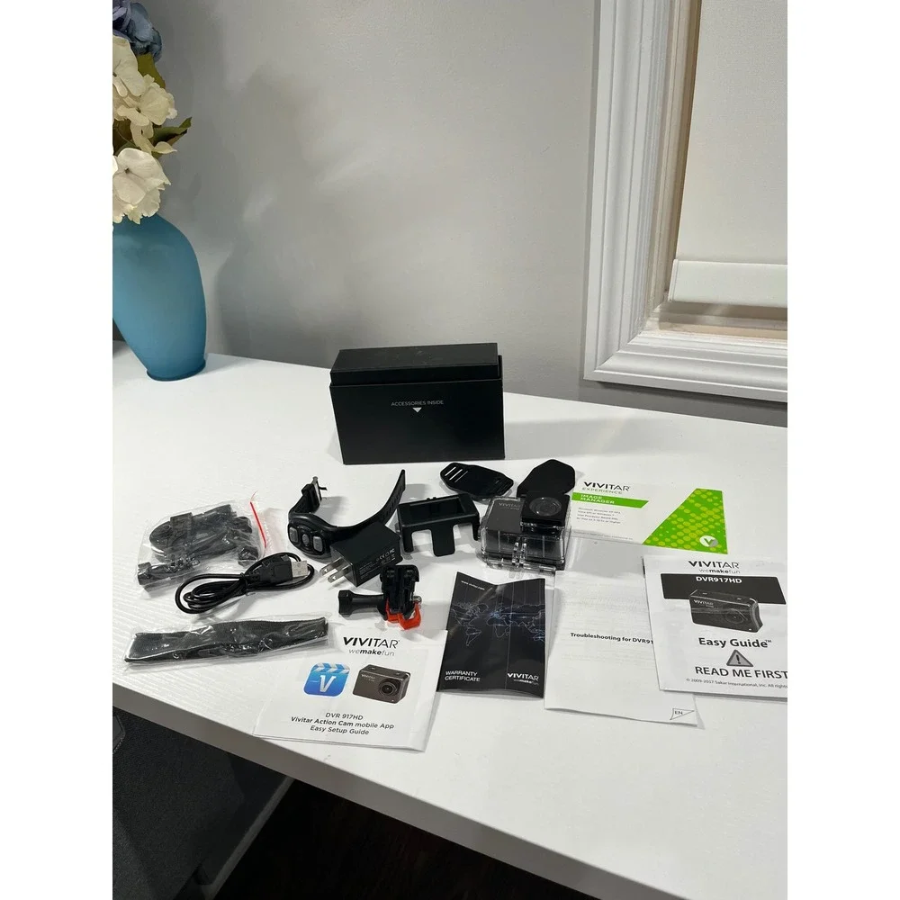 Vivitar‎ DVR 917HD Action Camera Waterproof Case Remote Accessories Bundle