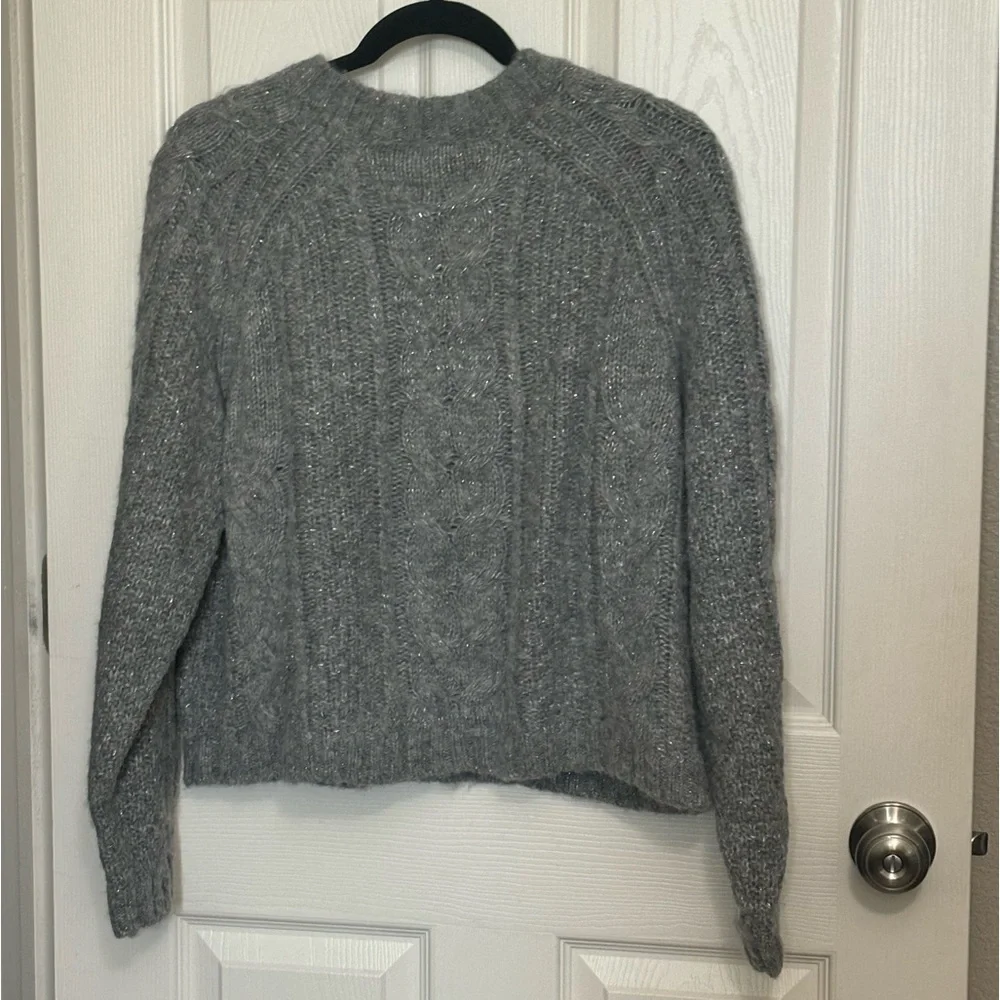 J. Crew | Metallic Cable Knit‎ Sweater Sz L #BM188