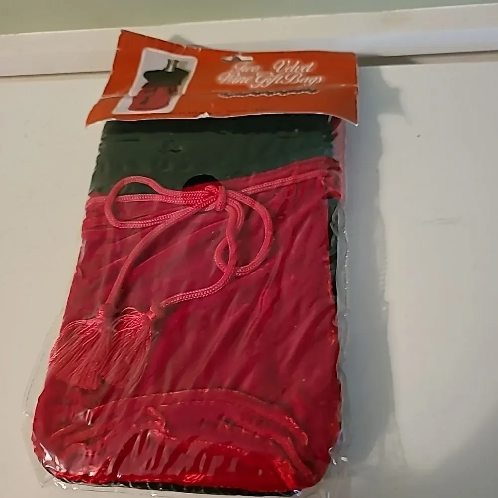 Two Velvet Wine Gift Bags