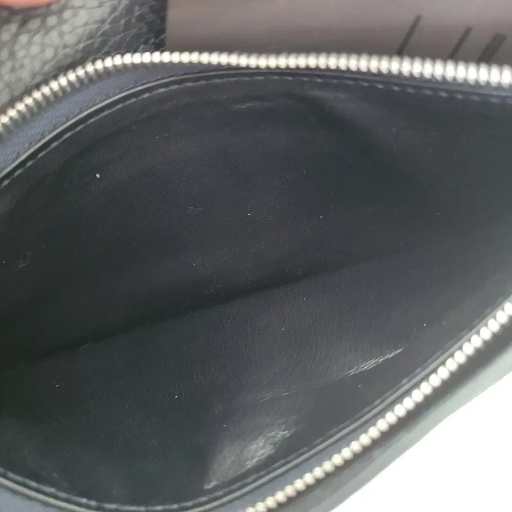 Dunhill‎ Designer Checkbook Card Bill Holder Wallet Black Bifold Leather Long