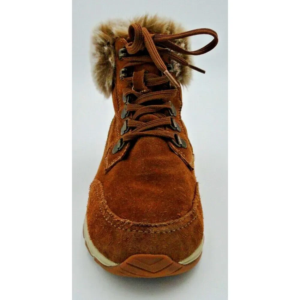 G.H Bass Alaska Womens Boots Water Resistant Chestnut Color w/Faux Fur Size 7.5M