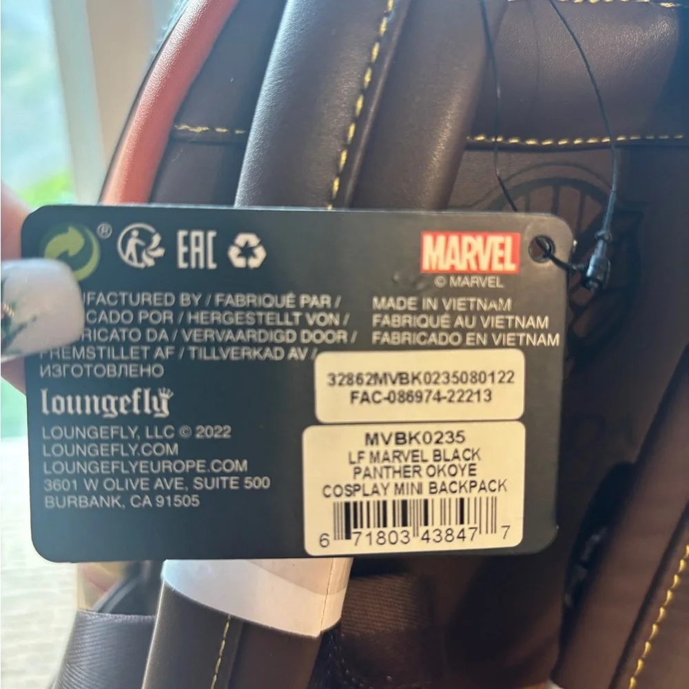 Rare Black Panther‎ 2 Wakanda Forever Okoye Costume Vegan Leather Mini Backpack