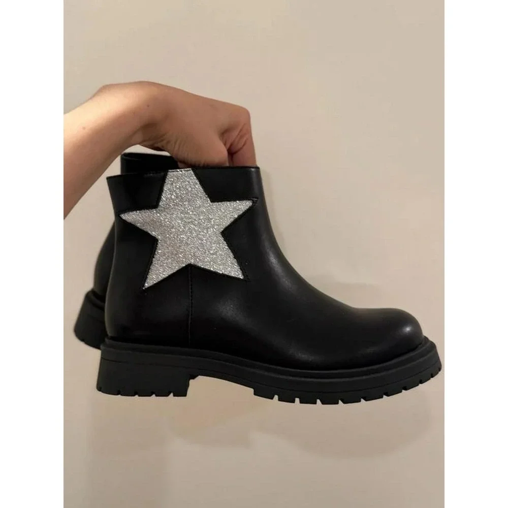 Size 11 Toddler Glitter Star Chelsea Boots Wonder Nation Non Marking NEW‎