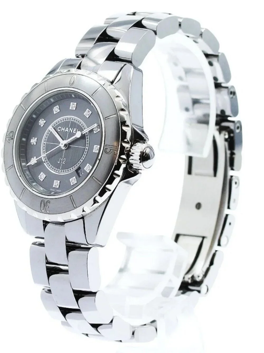 CHANEL J12 chromatic 33mm H3241 12P diamond gray Dial Quartz Ladies Watch_958259