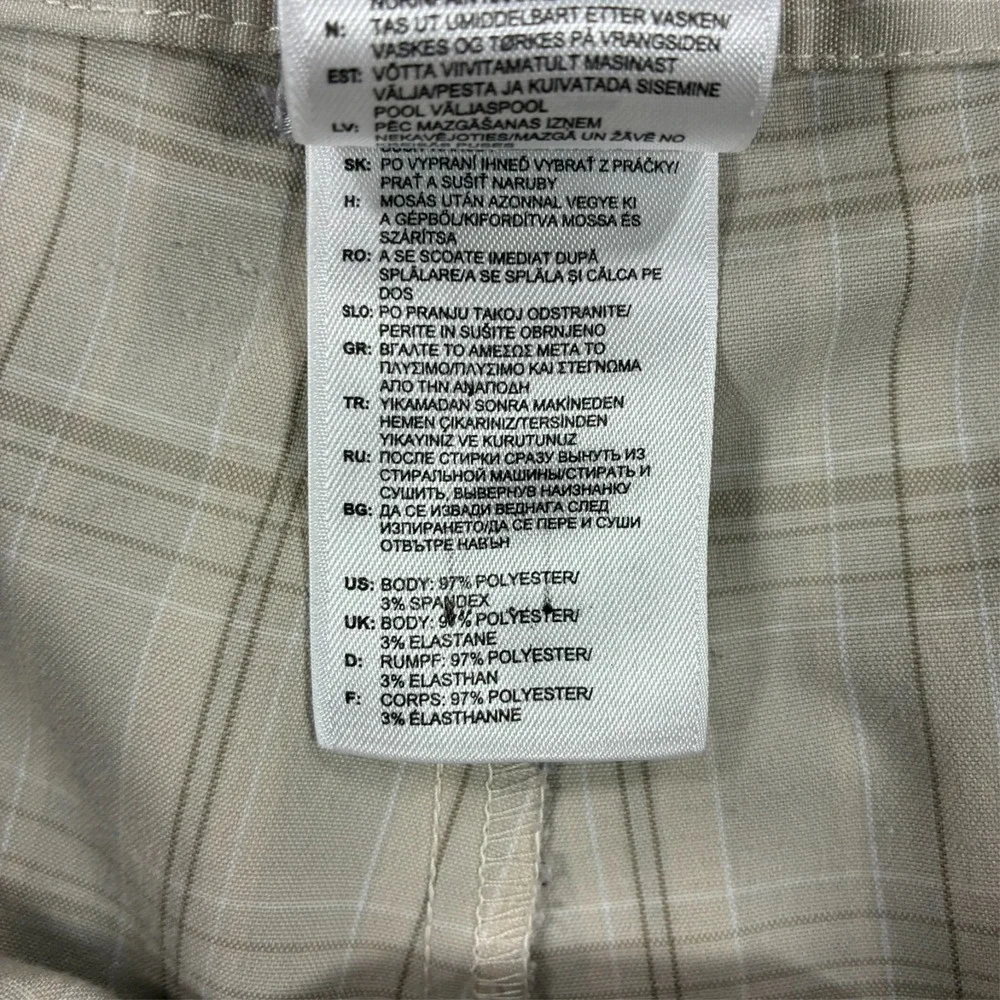 Adidas Mens Chino Shorts Size 38 Beige Plaid Flat Front High Rise Outdoor