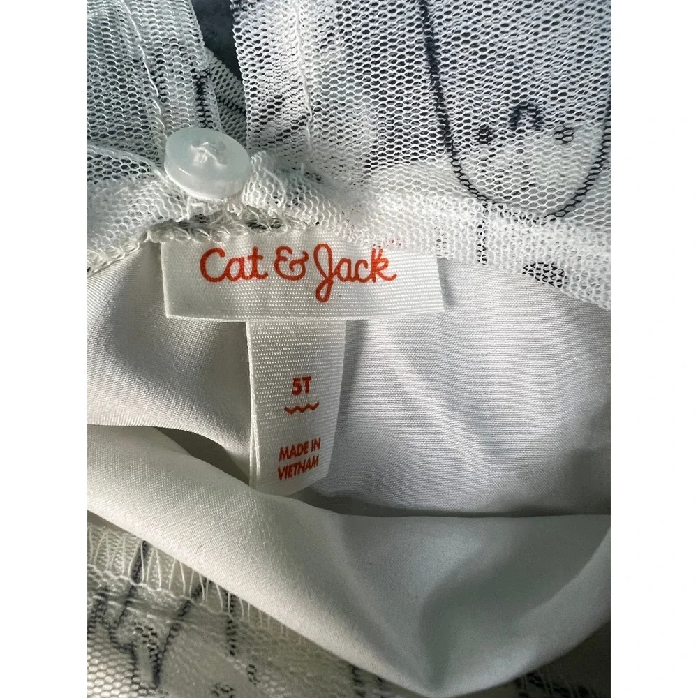 Cat & Jack Ghost Halloween Tulle Dress Spooky Whimsigoth Gothic Kids 5T