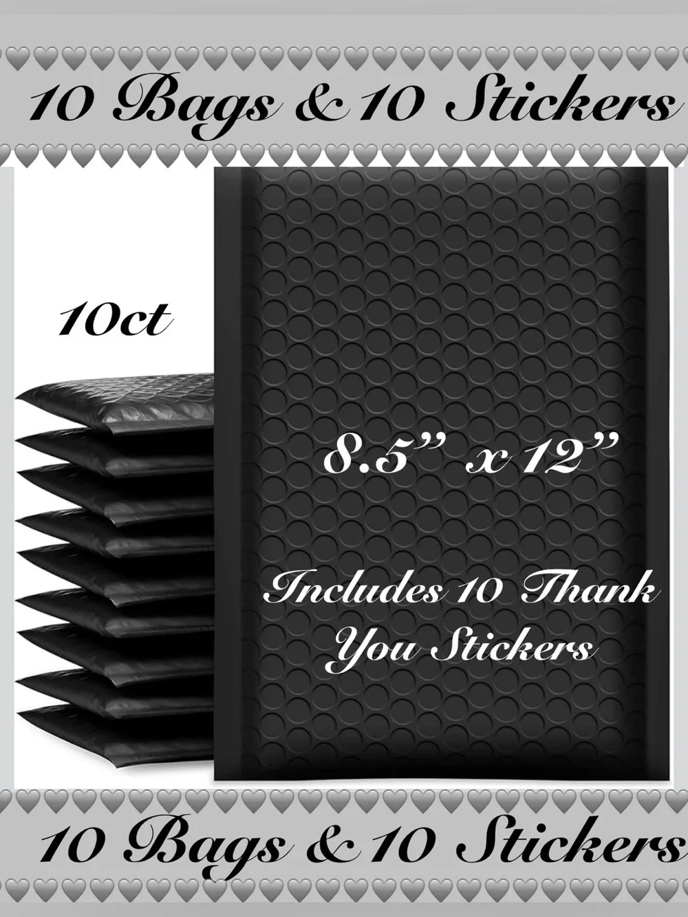 20ct Shipping Package 🆕 10~ 8.5” x 12” bubble mailers 10~Assorted -TY Stickers