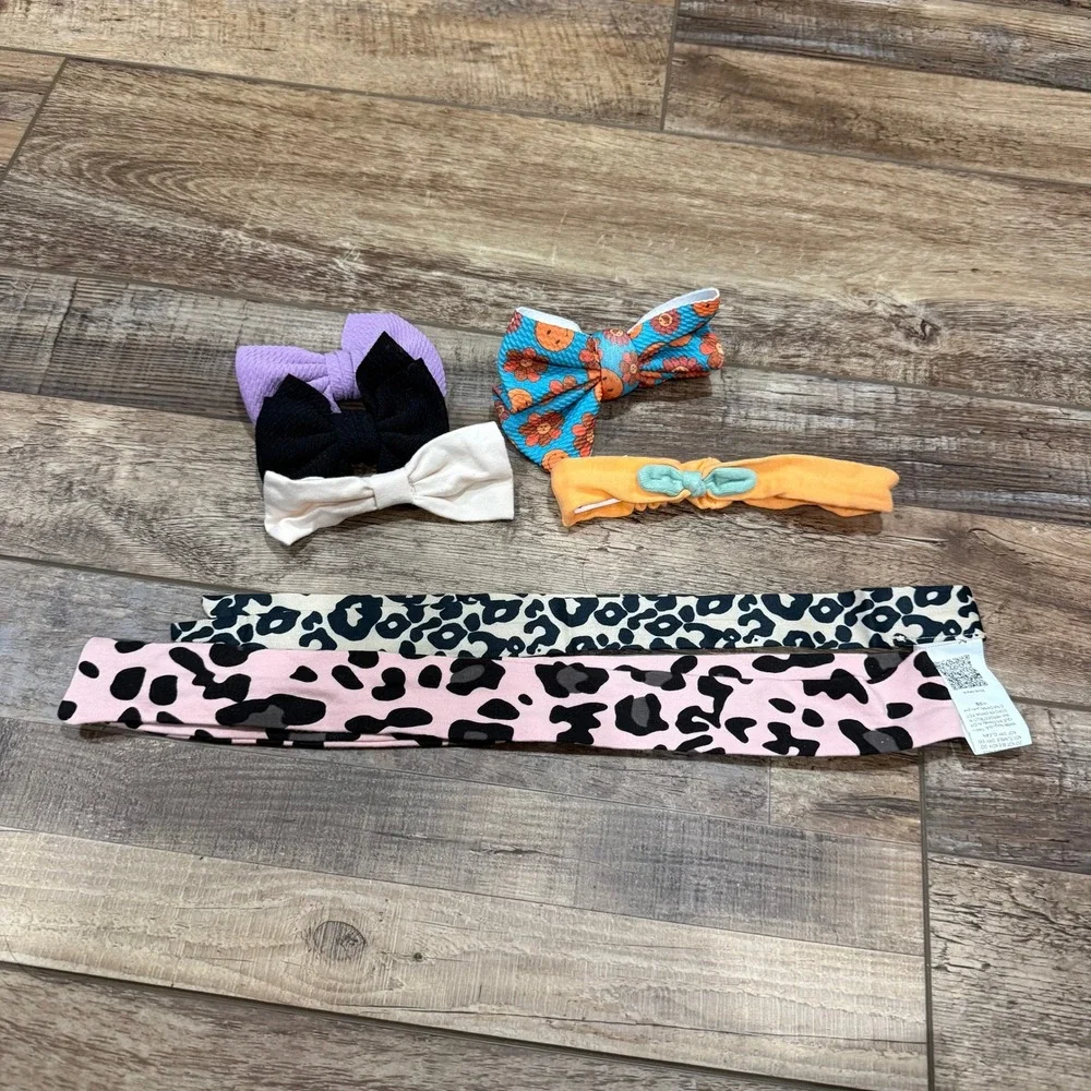 Kids Headbands Bows Lot Various Prints Colors‎ Fabric Hair Accessories 5pc