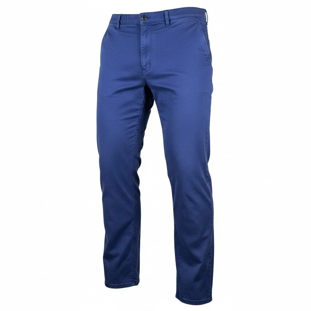 Roundtree & Yorke Travel Smart Mens 46x30 Blue Chino Pants Stretch Straight Leg