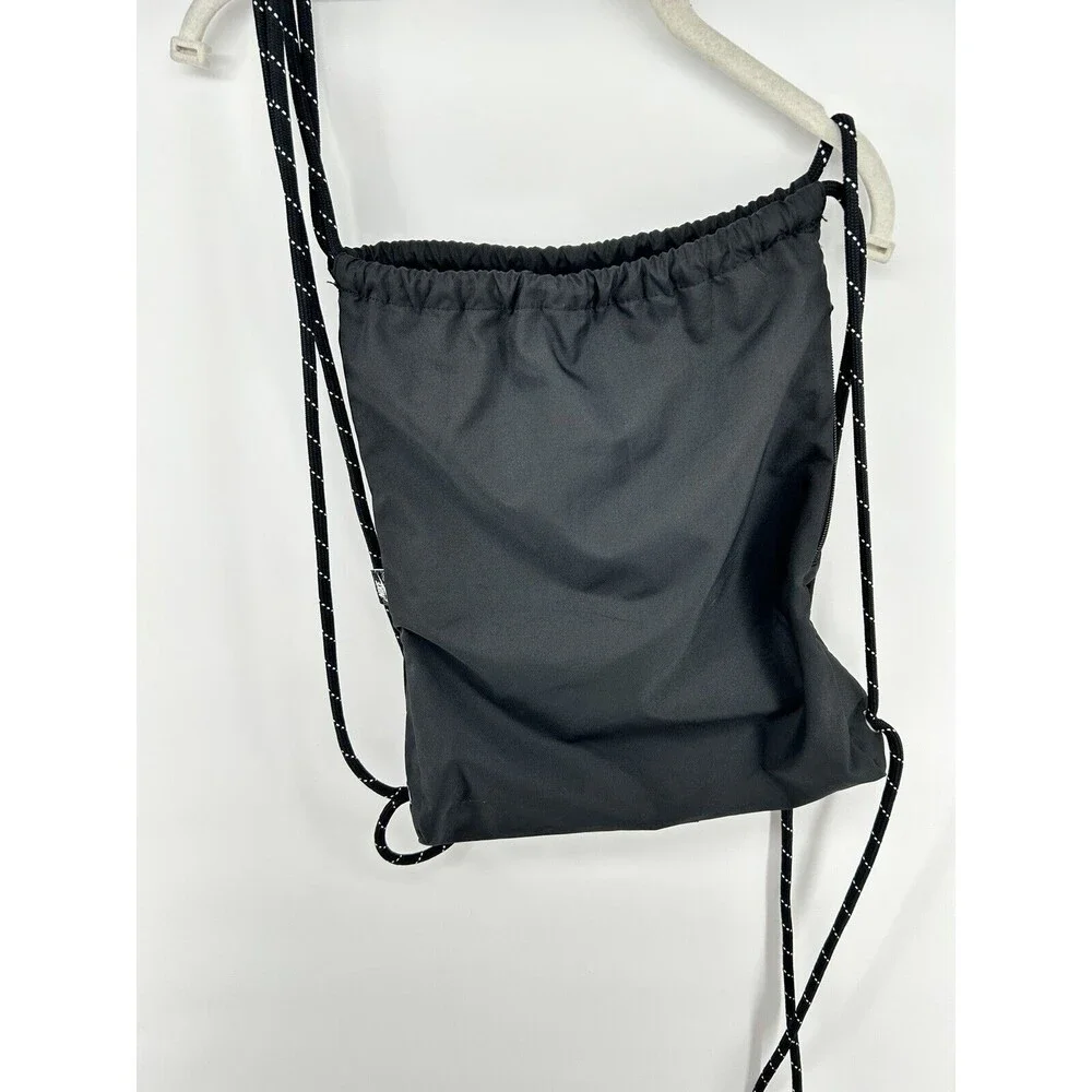 Nike Black Drawstring Bag Backpack Side Zipper