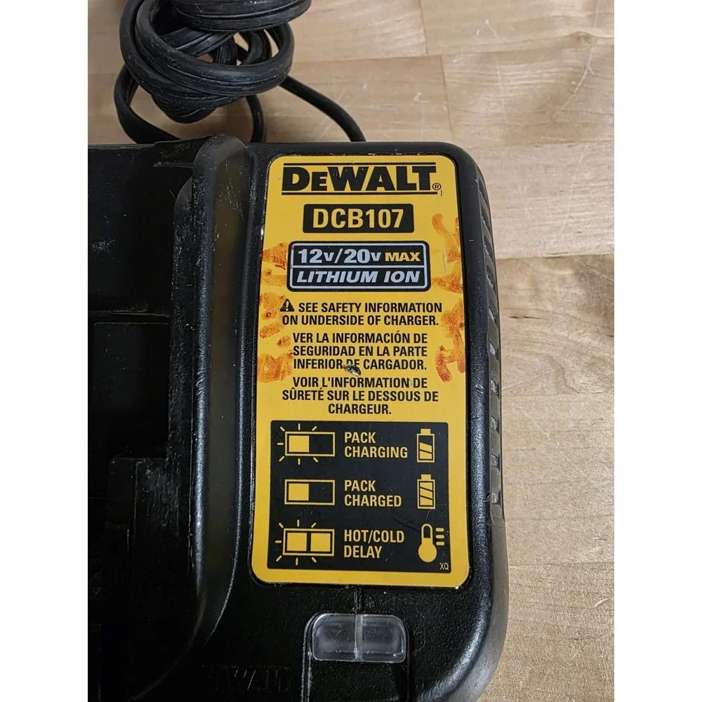 Dewalt Battery Charger, 12V & 20V Max Li-Ion DCB107 Tested Working
