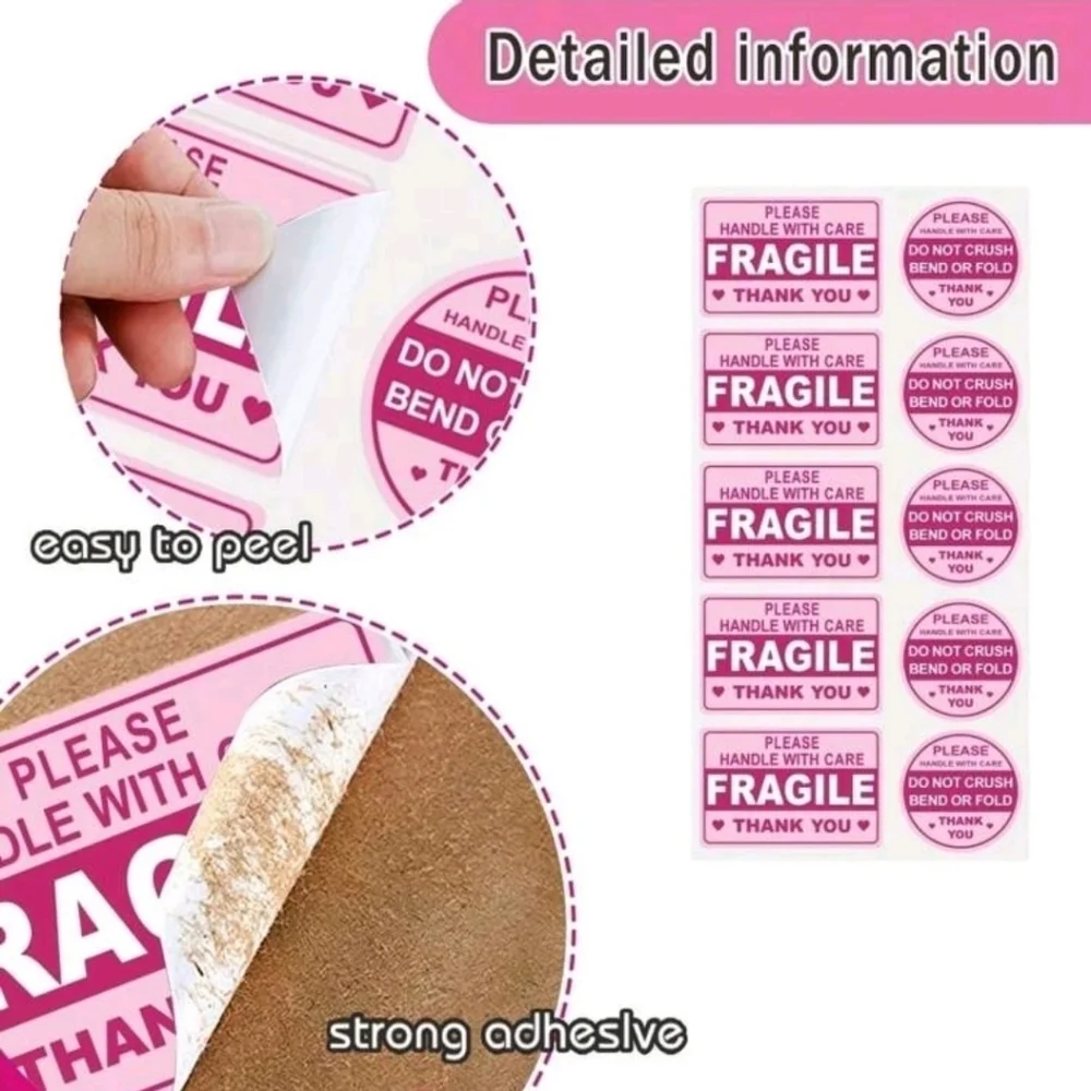 🔹️ 50 pack Fragile Stickers for shipping ✨️🩷