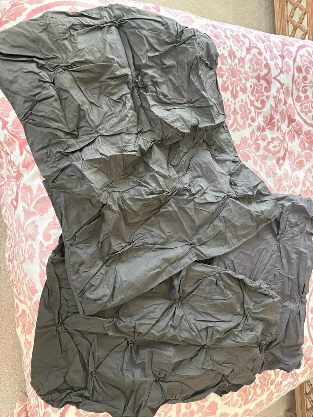 West Elm Charcoal Gray Organic Cotton Duvet Cover twin with euro and standard