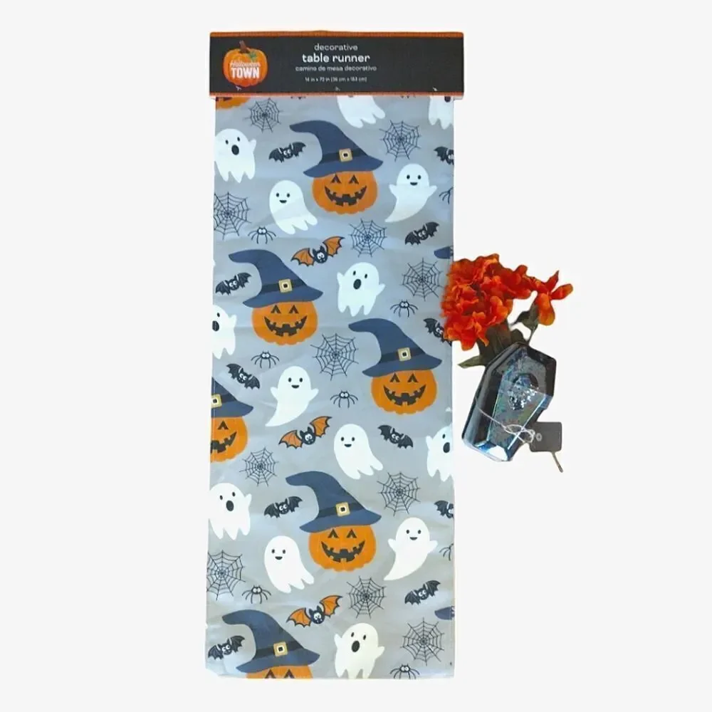 Halloween Town Grey Spooky Prints Soft Fabric 14